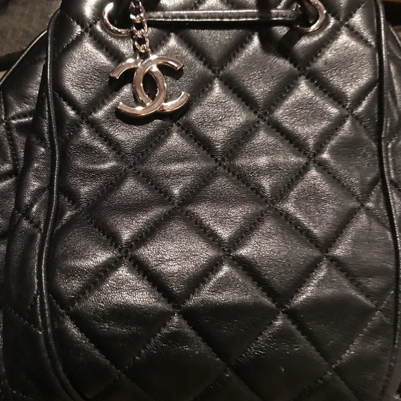 SOLD—Chanel black drawstring bag - Picture 6 of 8